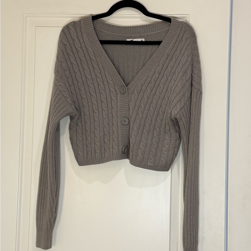 Women's Hollister Gray Cable Knit Sweater